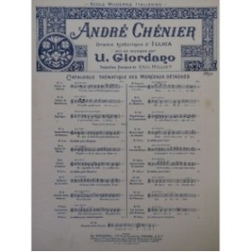 GIORDANO Umberto André Chénier No 15 Chant Piano 1905