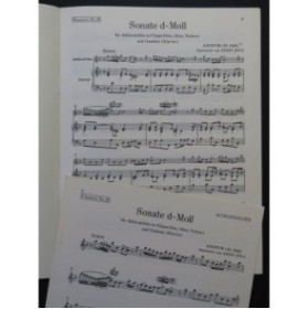 ANONYME Sonate D Moll Flûte à bec Clavecin