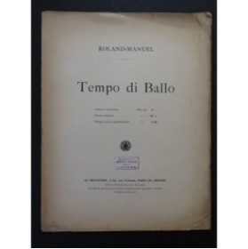 ROLAND-MANUEL Tempo di Ballo Orchestre 1925