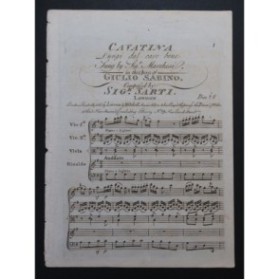 SARTI Giuseppe Giulio Sabino Cavatina Piano Chant ca1810