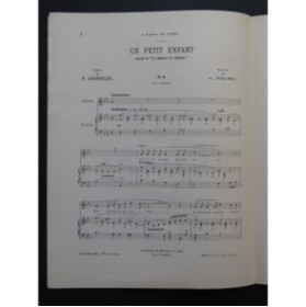 FAURE J. Un petit enfant Chant Piano 1902