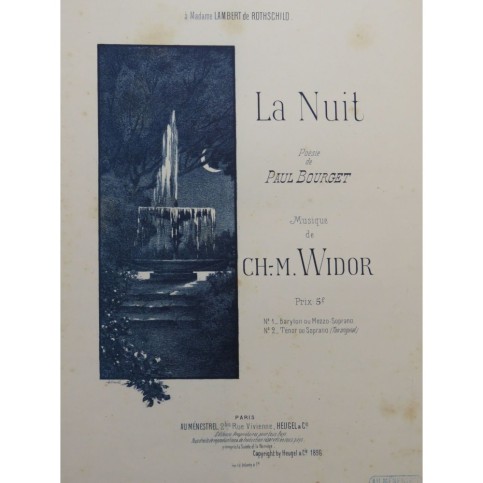 WIDOR Ch. M. La Nuit Chant Piano 1896