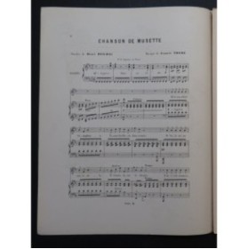 THOMÉ Francis Chanson de Musette Chant Piano ca1890