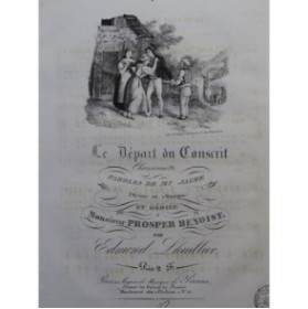LHUILLIER Edmond Le Départ du Conscrit Chant Piano ca1840