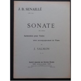 SENAILLÉ Jean Baptiste Sonate Violon Piano 1921