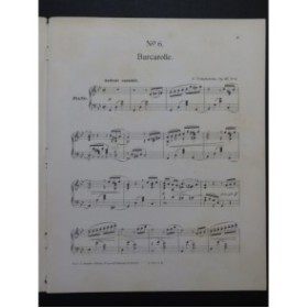 TSCHAÏKOWSKY P. Barcarolle Piano ca1880