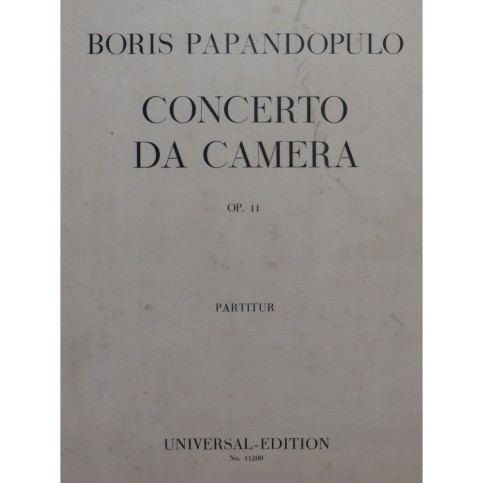 PAPANDOPULO Boris Concerto da Camera Orchestre 1941