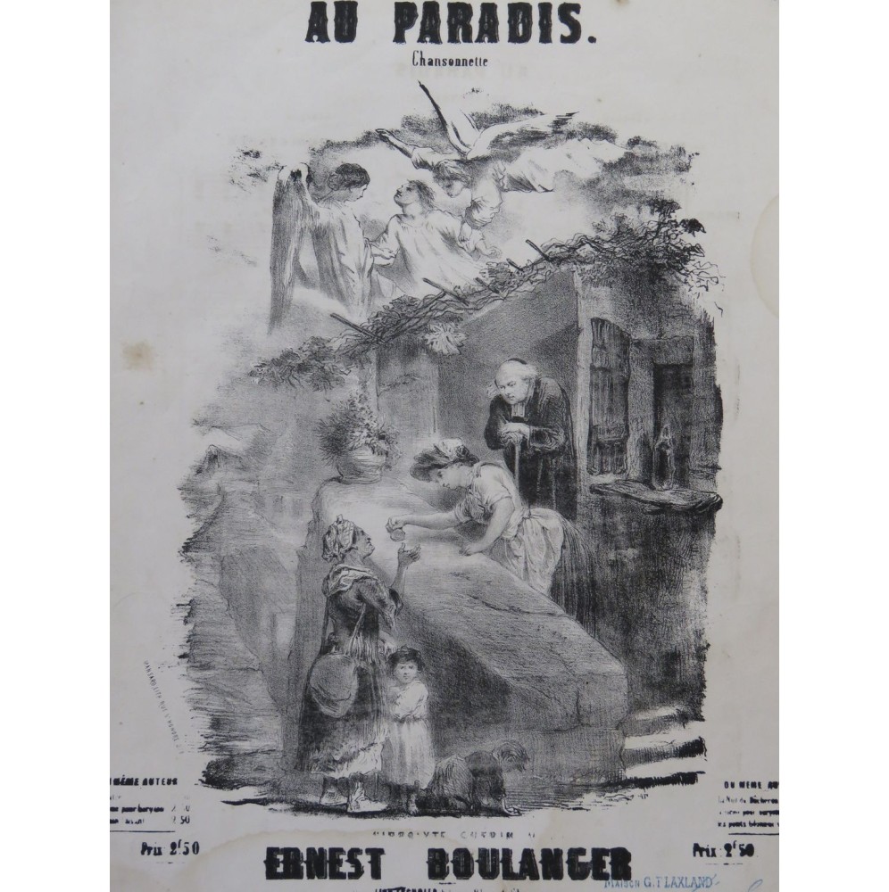 BOULANGER Ernest Au Paradis Nanteuil Chant Piano XIXe
