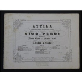 VERDI Giuseppe Attila Opéra Cavatina Piano 4 mains ca1846