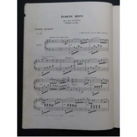 QUIDANT Alfred Écoute Bien, L'horloge à Musique Piano ca1855