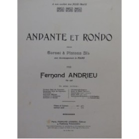 ANDRIEU Fernand Andante et Rondo Cornet à Pistons Piano