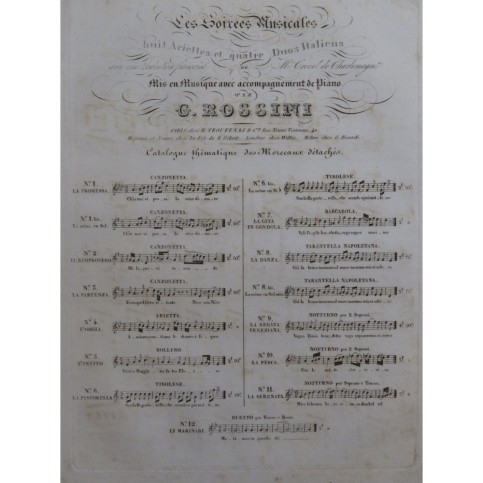 ROSSINI G. La Partenza Chant Piano ca1830