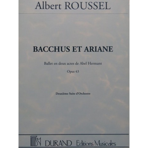 ROUSSEL Albert Bacchus et Ariane Suite No 2 Ballet Orchestre