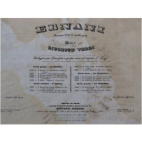 VERDI Giuseppe Ernani Opéra Cavatina Piano 4 mains ca1844