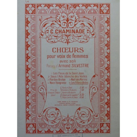 CHAMINADE Cécile Les Filles d'Arles Chant Piano 1927