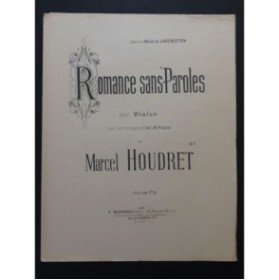 HOUDRET Marcel Romance sans Paroles Violon Piano 1904