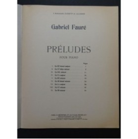 FAURÉ Gabriel Préludes Piano 1970