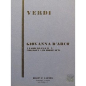 VERDI Giuseppe Giovanna D'Arco Opéra Chant Piano
