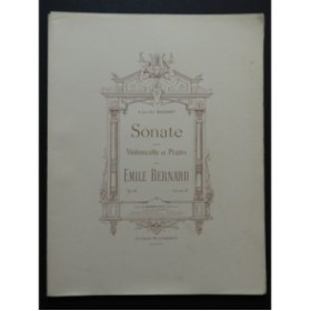 BERNARD Émile Sonate Violoncelle Piano 1896