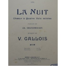GALLOIS V. La Nuit Chant Piano 1903