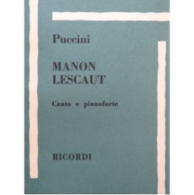 PUCCINI Giacomo Manon Lescaut Opéra Chant Piano 1973