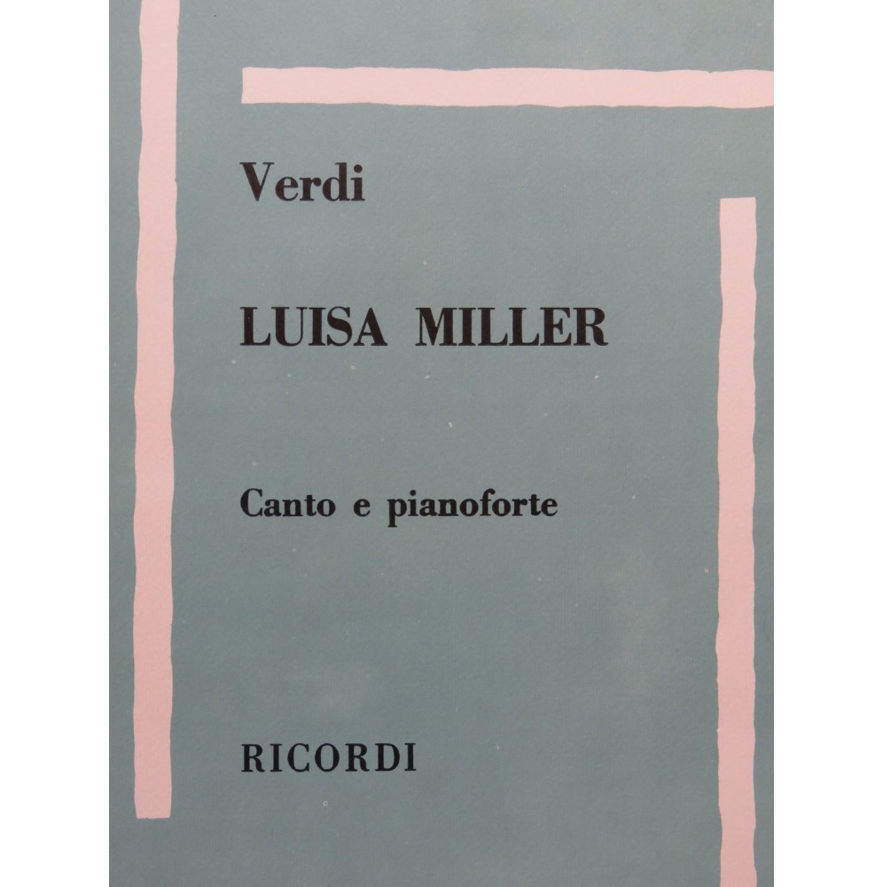 VERDI Giuseppe Luisa Miller Opéra Chant Piano 1976