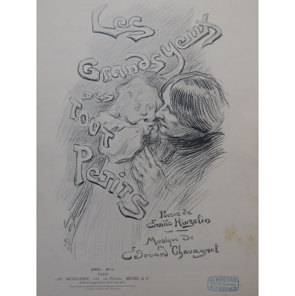 CHAVAGNAT Edouard Les Grands Yeux des tout Petits Chant Piano 1898