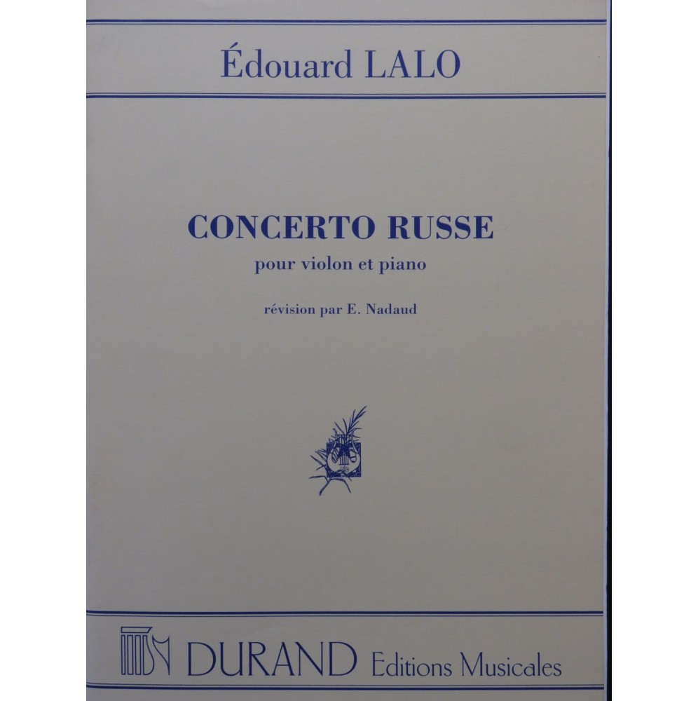 LALO Edouard Concerto Russe Violon Piano