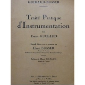 GUIRAUD E. BUSSER H. Traité d'Instrumentation 1945