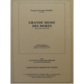 GOSSEC François Joseph Grande Messe des Morts Chant Piano 1989