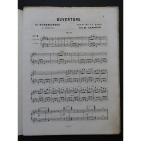 ROSSINI G. Semiramide Ouverture pour Piano 4 mains ca1850