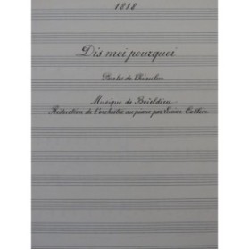 BOIELDIEU Adrien Dis-moi pourquoi Manuscrit Chant Piano 1917