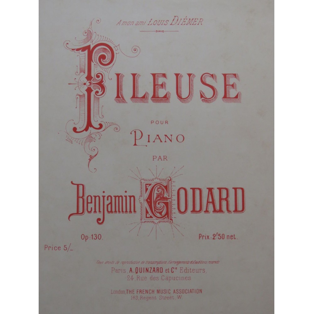 GODARD Benjamin Fileuse Piano 1892