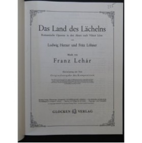 LEHAR Franz Das Land des Lächelns Opérette Chant Piano