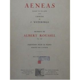 ROUSSEL Albert Aeneas Ballet Chant Piano 1938