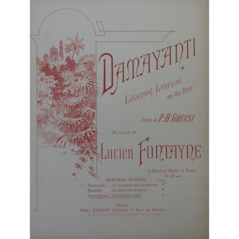 FONTAYNE Lucien Damayanti Invocation Chant Piano