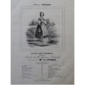 PUGET Loïsa Fleurs des Champs Chant Piano 1838