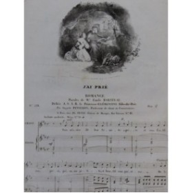 PANSERON Auguste J'ai Prié Chant Piano ca1830