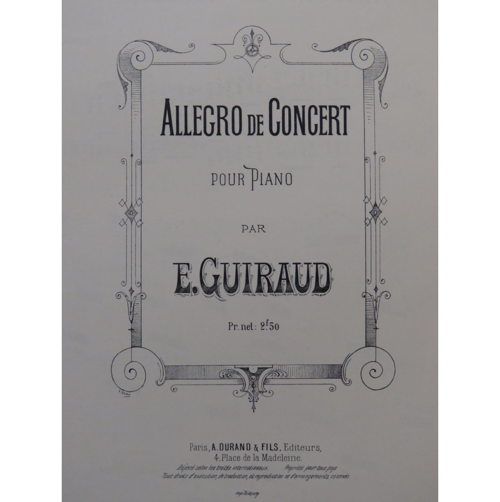 GUIRAUD Ernest Allegro de Concert Piano ca1885