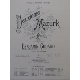 GODARD Benjamin Mazurk No 2 Piano ca1880