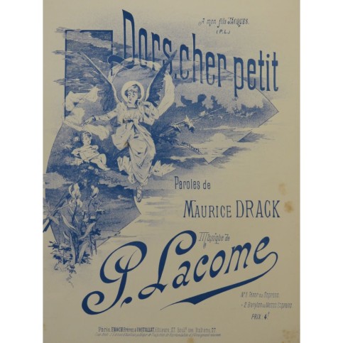 LACOME Paul Dors cher petit Chant Piano 1886
