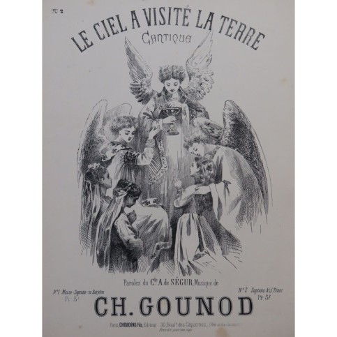 GOUNOD Charles Le ciel a visité la terre Chant Piano ca1890