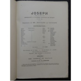 MEHUL Joseph Opéra Chant Piano 1899