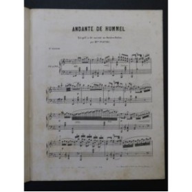 HUMMEL J. N. Andante extrait de l'op 18 Piano ca1850