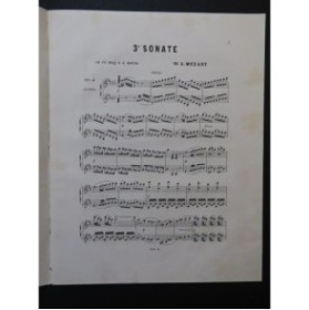 MOZART W. A. Sonate No 3 Piano 4 mains ca1860