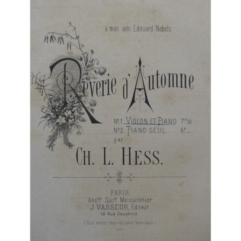 HESS Ch. L. Rêverie d'Automne Violon Piano