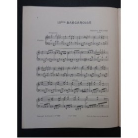 FAURÉ Gabriel Barcarolle No 13 Piano 1966