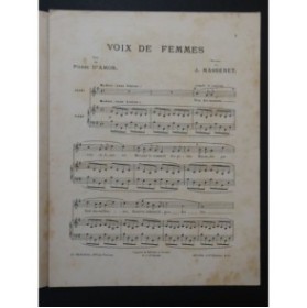 MASSENET Jules Voix de Femmes Chant Piano 1901