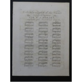MOZART W. A. Une Fièvre brulante Piano ca1820
