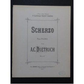 DIETRICH A. C. Scherzo Piano 1882